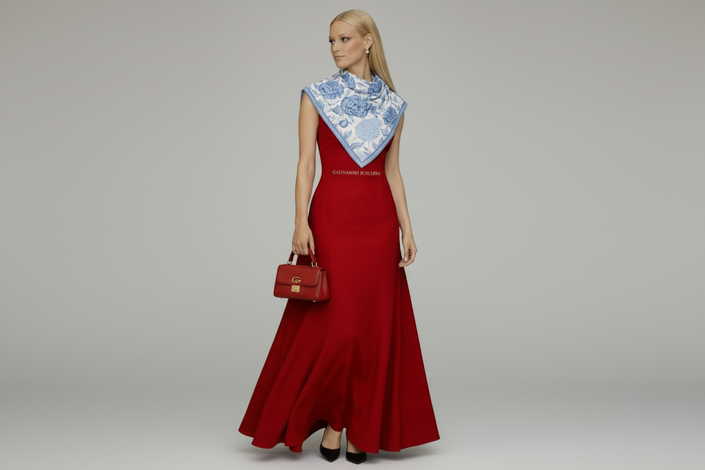 Üretimi, ipeğin doğduğu yer olarak kabul edilen Guangzhou / Çin’de, Giovanni Boulera’ya ait özel tesislerde gerçekleştirilmiştir.Marka çift taraflı kullanıma uygun olacak şekilde yüksek çözünürlüklü dijital baskı teknolojisi ile üretilmiştir.
Kenarları tamamen el işçiliğiyle kıvrılmış, geleneksel süper el dikişi tekniği ile tek tek elde dikilmiştir.16 momme %100 Mulberry Twill ipek kalitesinde üretilen bu eşarp; yumuşak dokusu, doğal parlaklığı ve akışkan yapısıyla lüks ipek deneyimini en üst seviyede sunar