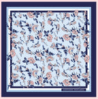 Mavi Çiçek Desenli İpek Eşarp Giovanni Boulera 4302865 65cmx65cm