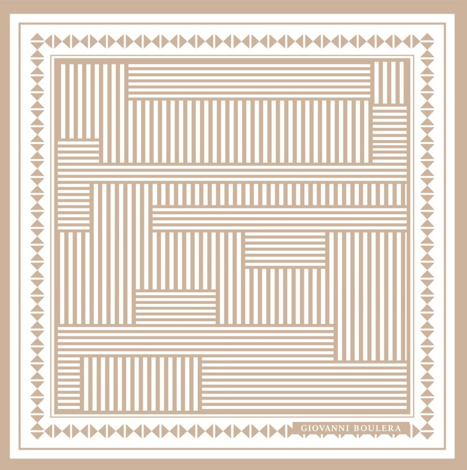 Geometrik Desenli Mulberry İpek Eşarp Giovanni Boulera 4302965 65cmx65cm