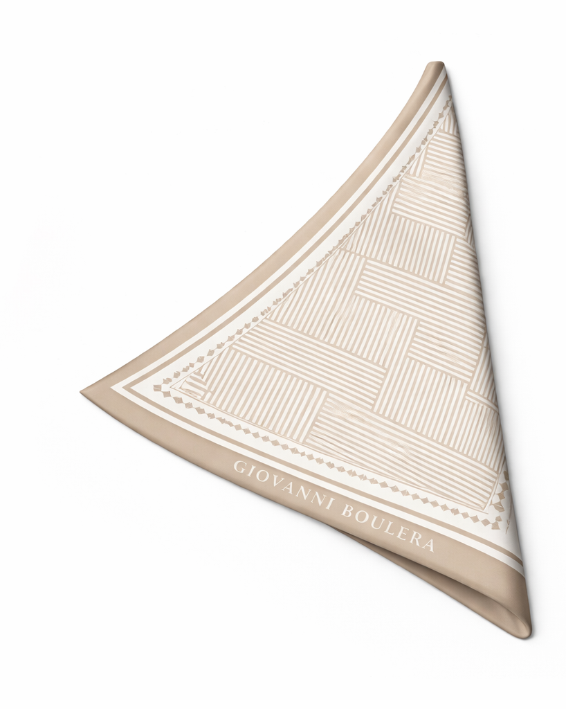 Geometrik Desenli Mulberry İpek Eşarp Giovanni Boulera 4302965 65cmx65cm