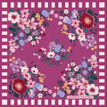 Purple, Floral Patterned Mulberry Silk Scarf Giovanni Boulera 4303065 65cmx65cm