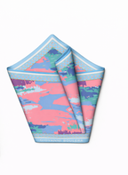 Mavi,Pastel Desenli Mulberry İpek Eşarp Giovanni Boulera 4303265 65cmx65cm