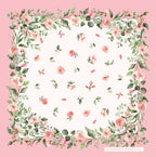 Pembe Çiçek Desenli Mulberry İpek Eşarp Giovanni Boulera 4303665 65cmx65cm