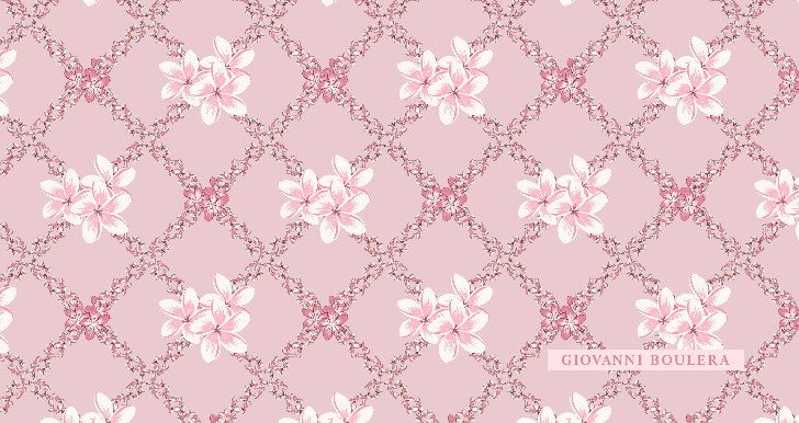 Pink Patterned Silk Shawl Giovanni Boulera 43060200 200cmx65cm