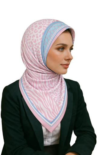 Pembe Leopar Desenli Mulberry İpek Eşarp Giovanni Boulera 4303165 65cmx65cm