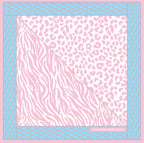 Pembe Leopar Desenli Mulberry İpek Eşarp Giovanni Boulera 4303165 65cmx65cm