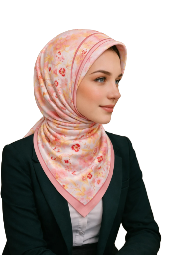 Pembe Cicek Desenli Mulberry İpek Eşarp Giovanni Boulera 4303765 65cmx65cm