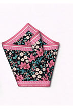 Floral Print,Double-Sided Print,Super Hand-Stitched,16mm Mulberry Twill Silk Scarf,Shawl