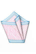 Pink Leopard and Zebra Print, Double Sided Print, Super Hand Stitched, 16 mm Mulberry Twill Silk Scarf, Shawl