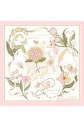 Pink Floral Print,Double-Sided Print,Hand Rolled Hem,16 momme Mulberry Twill Silk Shawl,Scarf