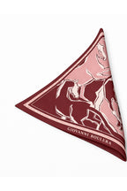 Thai Patterned Burgundy, Double-Sided Print, Super Hand-Stitched, 16mm 100% Mulberry Twill Silk Scarf