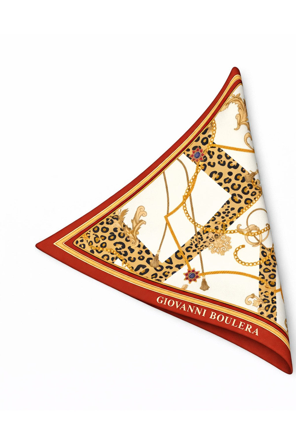 Leopar Ve Zincir Desenli,Çift Taraf Baskı,Süper El Dikişi,16 mm Mulberry Twill İpek Şal