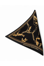 Baroque Chain Pattern Mulberry Twill Silk Scarf Shawl 4100265-F 65cmx65cm