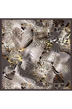 Leopard Print,Double-Sided Print,Super Hand Rolled,16mm 100% Mulberry Twill Silk Scarf 65x65