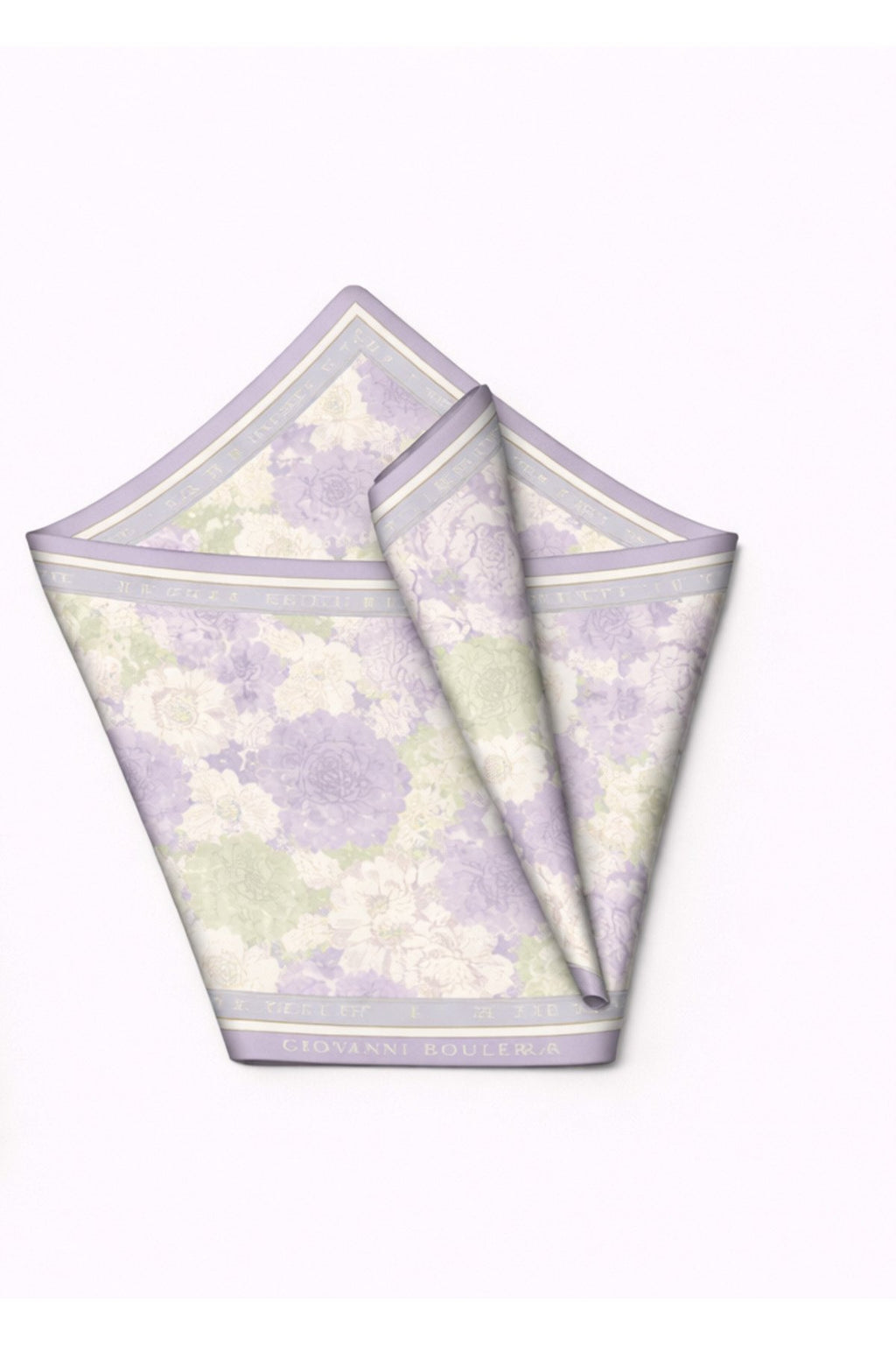 Lila Renkli Çiçek Desenli,Çift Taraf Baskı,Süper El Dikişi,16 mm Mulberry Twill İpek Şal,Eşarp