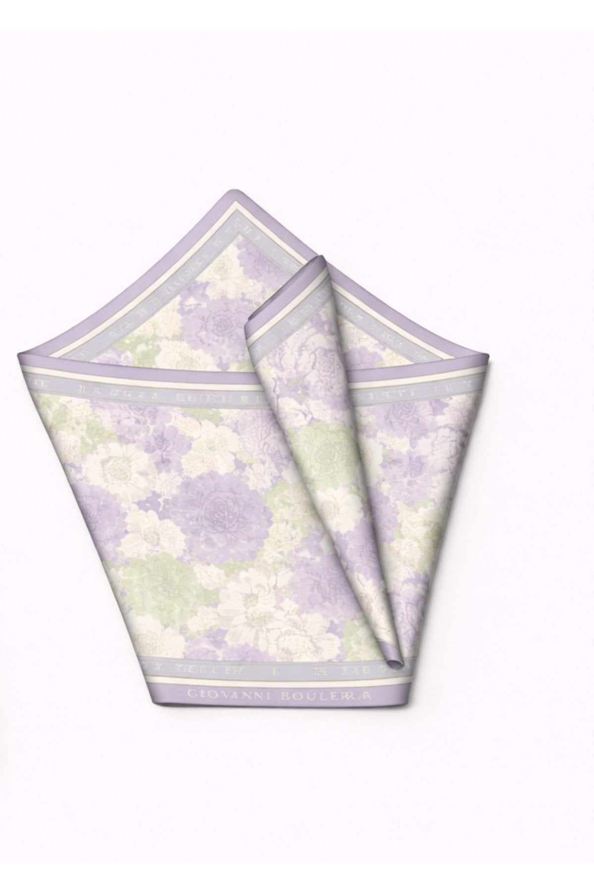 Lila Renkli Çiçek Desenli,Çift Taraf Baskı,Süper El Dikişi,16 mm Mulberry Twill İpek Şal,Eşarp