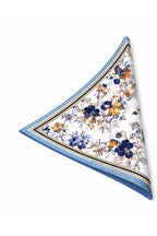 Açık Mavi Fon Üzerinde Çiçek Desenli Mulberry Twillİpek Eşarp Şal