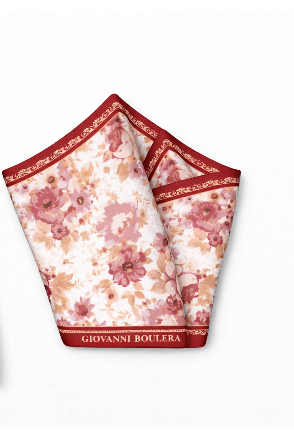 Pembe Çiçek Desenli Mulberry Twill İpek Fular 4100665-F 65cmx65cm