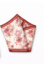 Pembe Çiçek Desenli Mulberry Twill İpek Fular 4100665-F 65cmx65cm