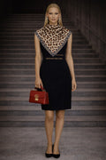 Leopard Print, Double-Sided Print, Super Hand-Stitched, 16mm 100% Mulberry Twill Silk Scarf