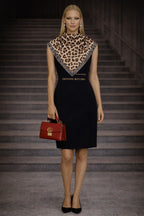 Leopard Print, Double-Sided Print, Super Hand-Stitched, 16mm 100% Mulberry Twill Silk Scarf