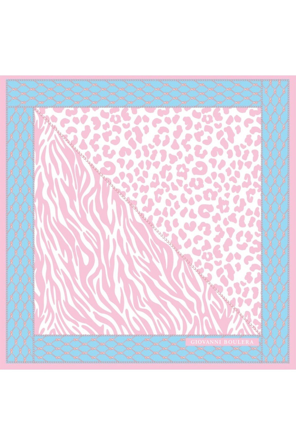 Pink Leopard and Zebra Print, Double Sided Print, Super Hand Stitched, 16 mm Mulberry Twill Silk Scarf, Shawl