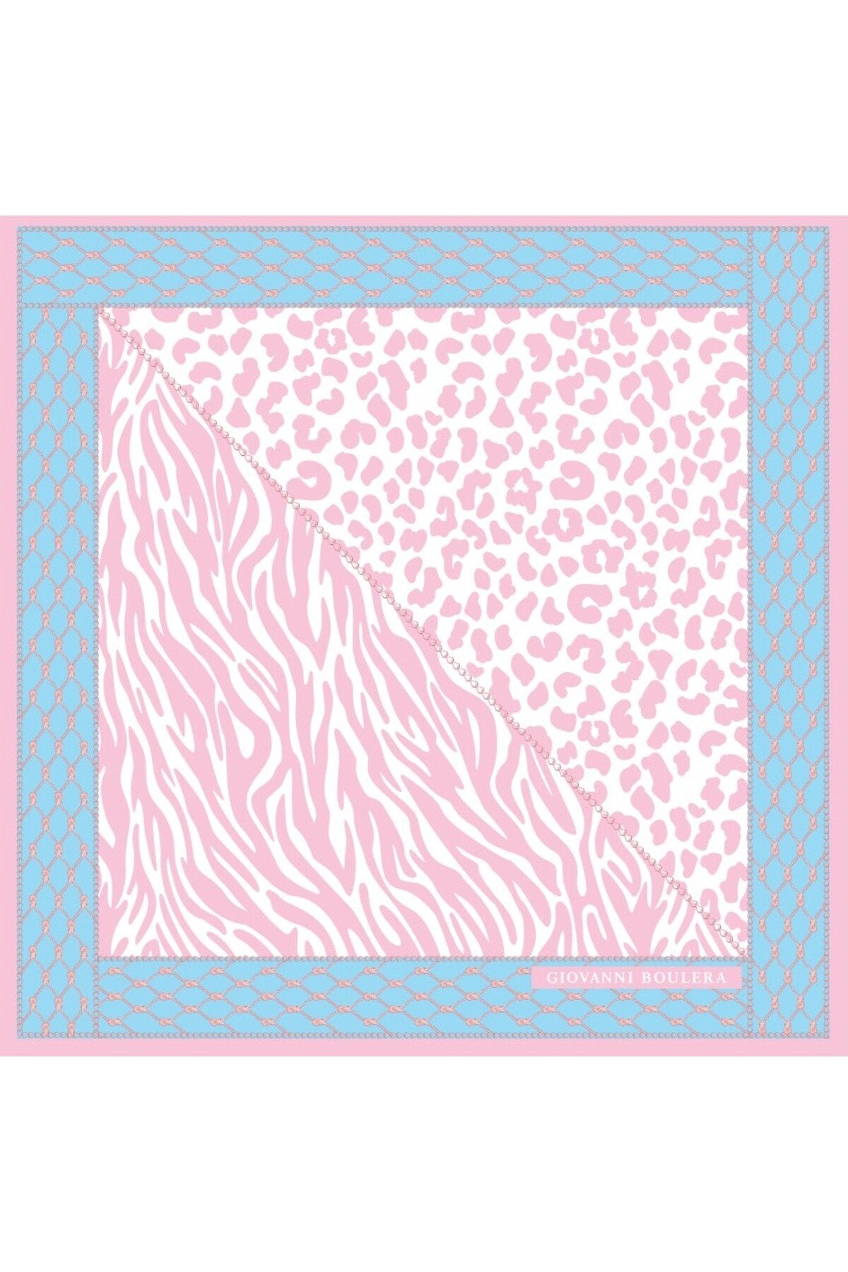 Pink Leopard and Zebra Print, Double Sided Print, Super Hand Stitched, 16 mm Mulberry Twill Silk Scarf, Shawl