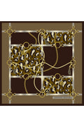 Leopard Print with Gold Chain, Double-Sided Print, Super Hand-Stitched, 16mm 100% Mulberry Twill Silk Scarf