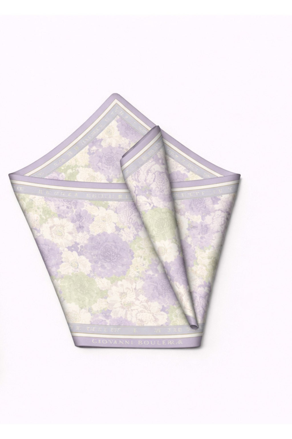 Lilac Floral Print,Double-Sided,Hand-Rolled,16 mm Mulberry Twill Silk Shawl,Scarf
