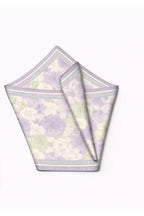 Lilac Floral Print,Double-Sided,Hand-Rolled,16 mm Mulberry Twill Silk Shawl,Scarf