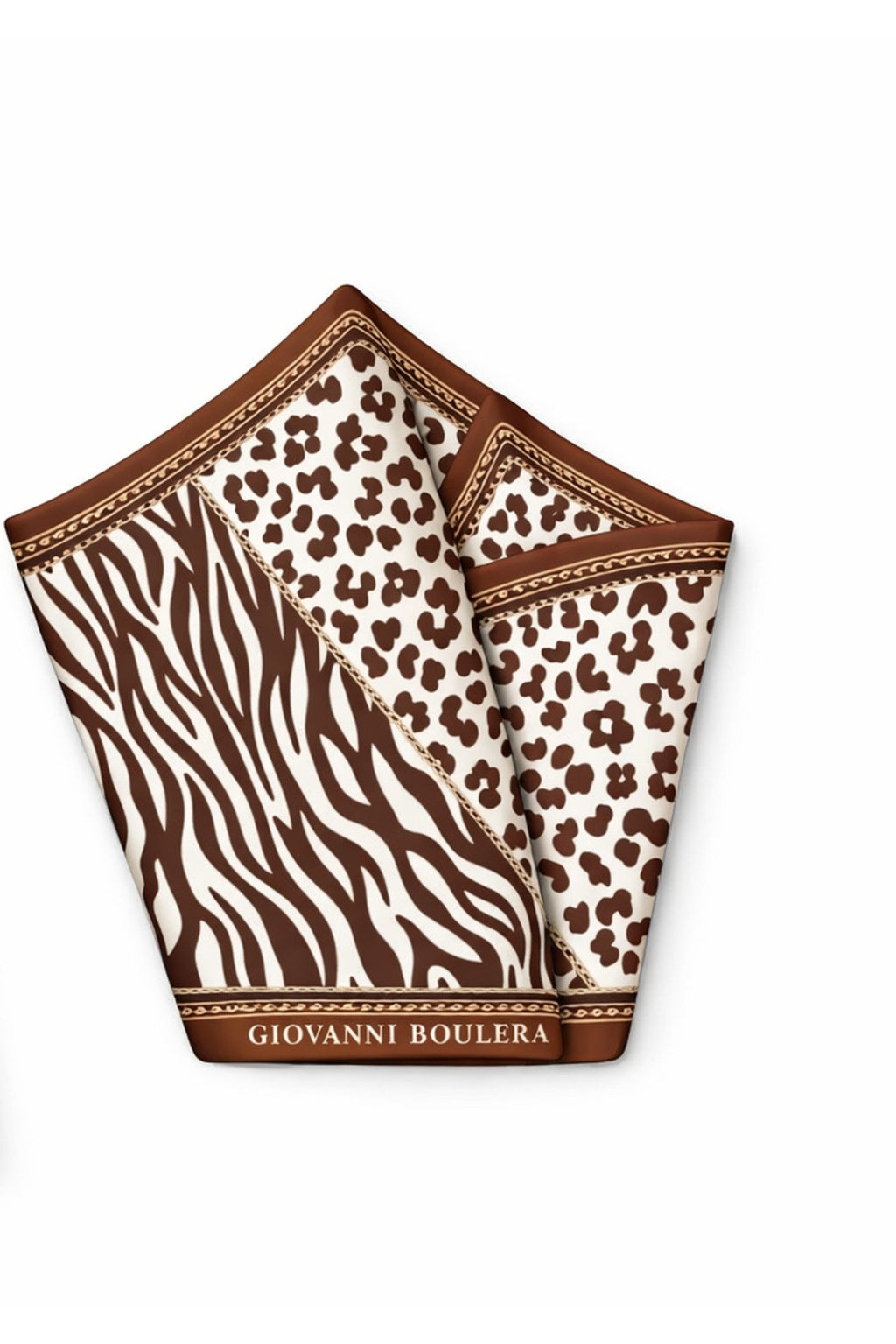 Double-Sided Leopard and Zebra Print, Super Hand Rolled Edges, 16mm Mulberry Twill Silk Scarf
