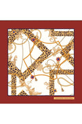 Leopard and Chain Pattern, Double-Sided Print, Super Hand Stitched, 16 mm Mulberry Twill Silk Scarf