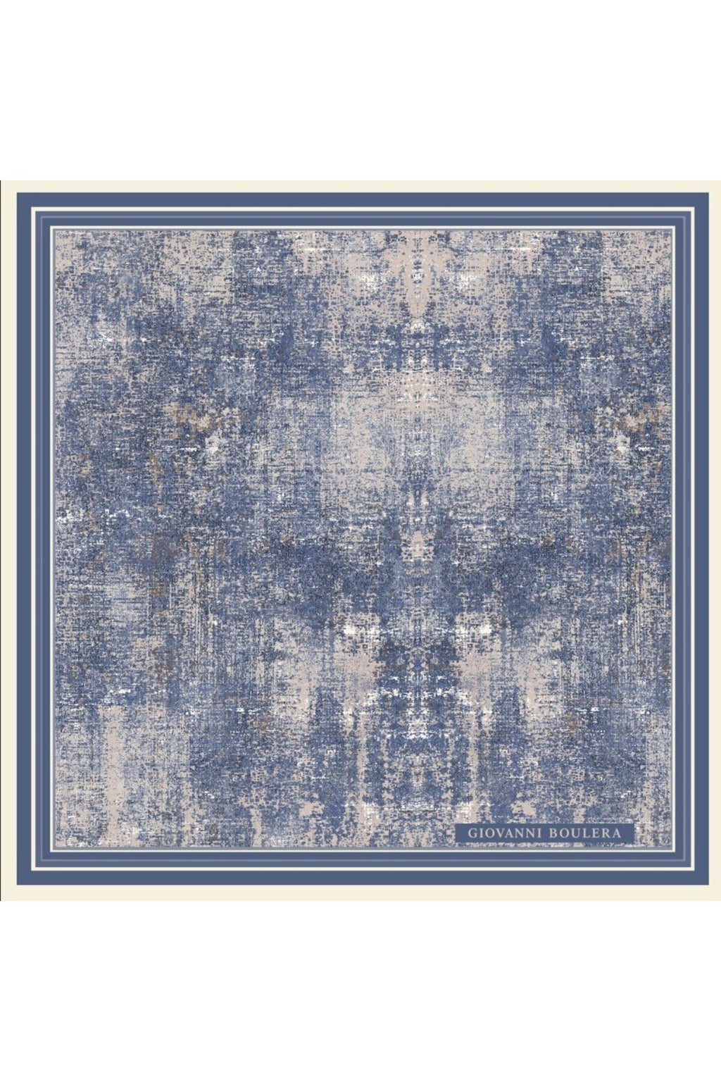 Mavi Dokulu,Çift Taraf Baskı ,Süper El Dikişi,16 mm %100 Mulberry Twill İpek Şal,Eşarp