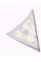 Lilac Floral Print,Double-Sided,Hand-Rolled,16 mm Mulberry Twill Silk Shawl,Scarf