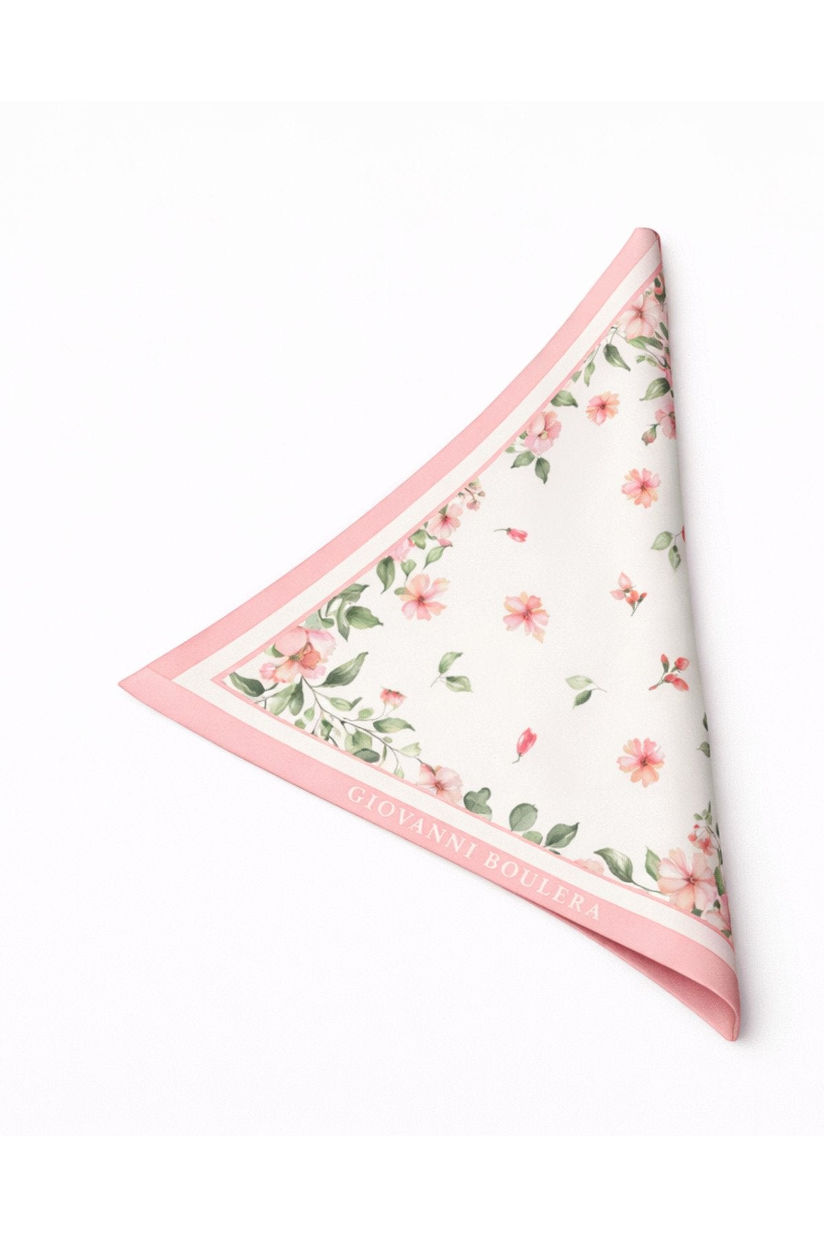 Pink Floral, Double-Sided Print, Super Hand Stitched, 16mm 100% Mulberry Twill Silk Shawl, Scarf