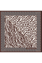 Double-Sided Leopard and Zebra Print, Super Hand Rolled Edges, 16mm Mulberry Twill Silk Scarf