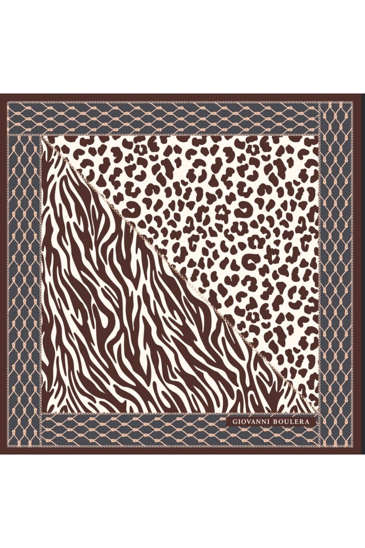 Double-Sided Leopard and Zebra Print, Super Hand Rolled Edges, 16mm Mulberry Twill Silk Scarf