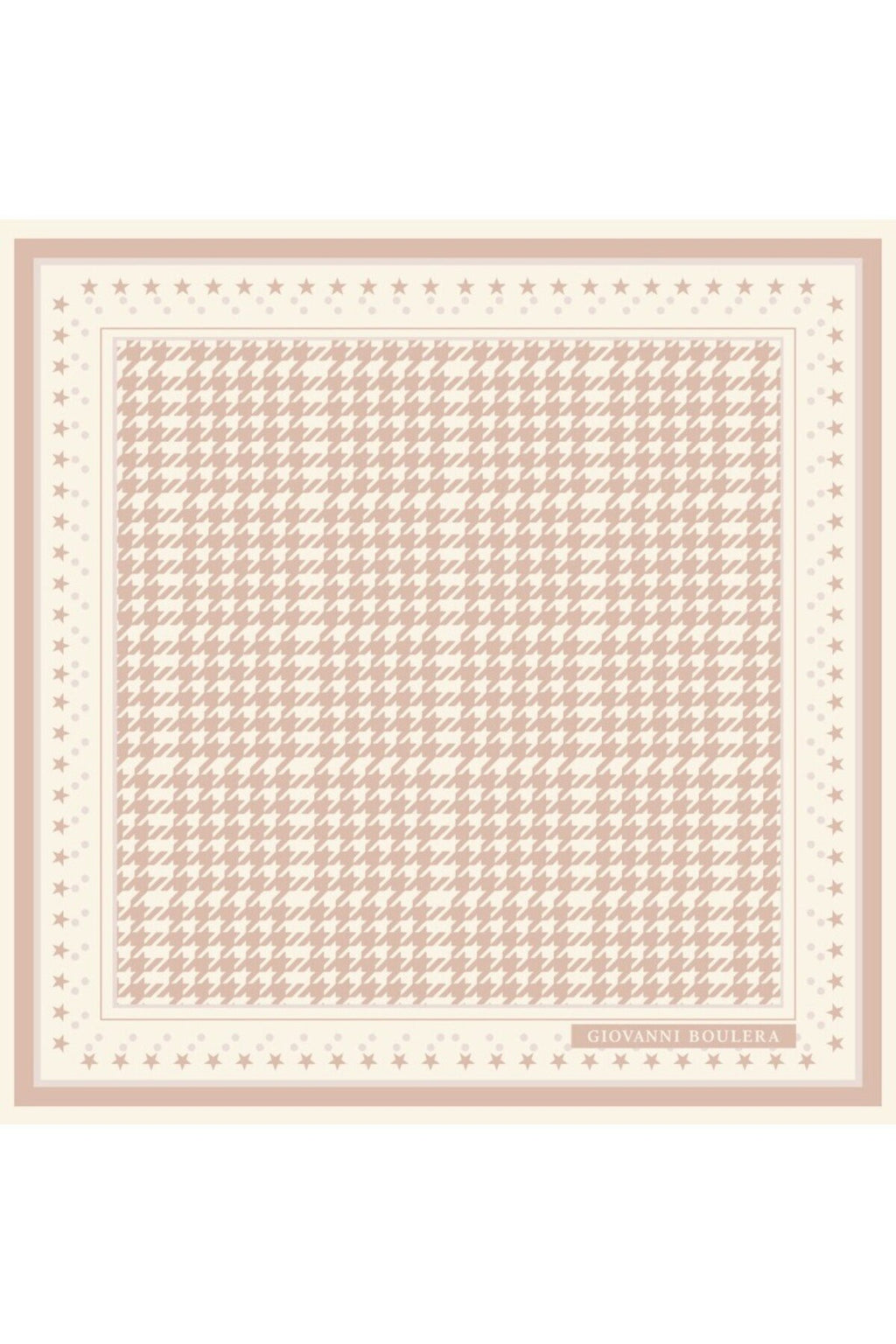 Bordürlü Bej Tonlarla Tasarlanmış Mulberry Twill İpek Eşarp