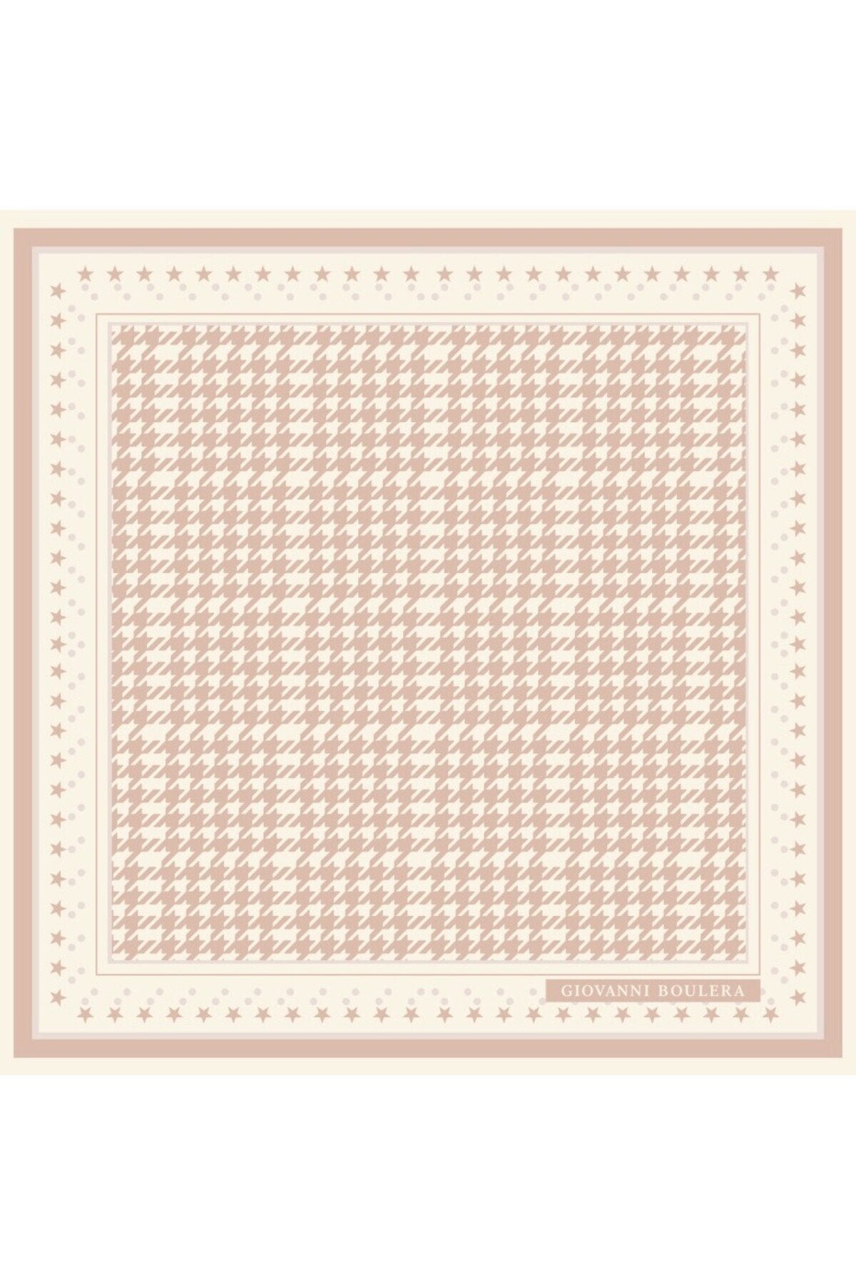 Bordürlü Bej Tonlarla Tasarlanmış Mulberry Twill İpek Eşarp