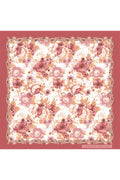 Pink Elegant Floral Print, Double-Sided Print, Super Hand-Stitched, 16mm 100% Mulberry Twill Silk Scarf
