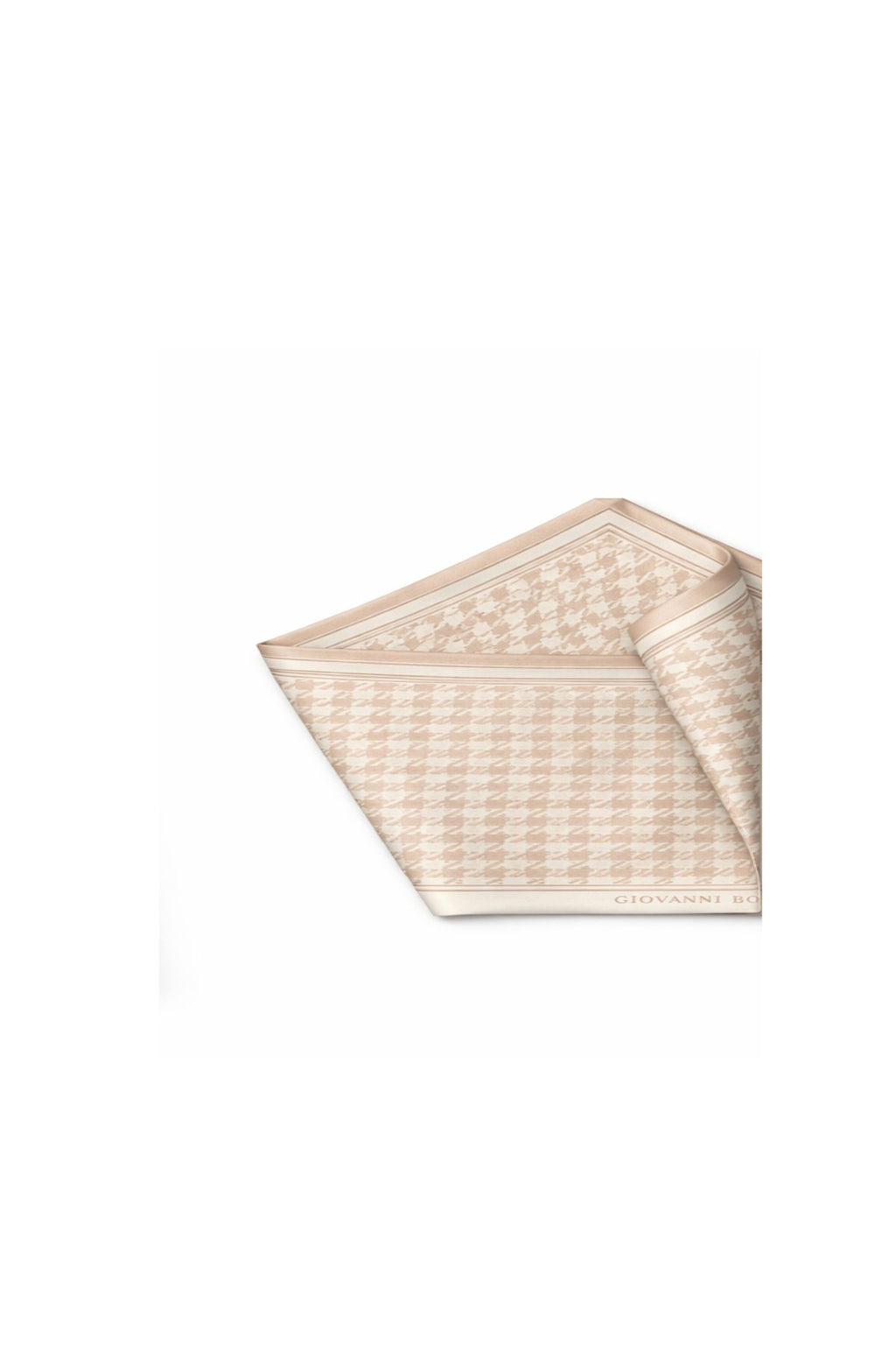 Bordürlü Bej Tonlarla Tasarlanmış Mulberry Twill İpek Eşarp