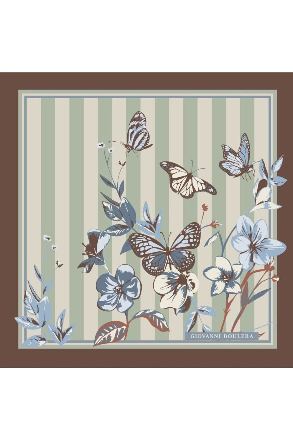 Kelebek Desenli Farklı Renklerle Tasarlanmış Mulberry Twill İpek Eşarp