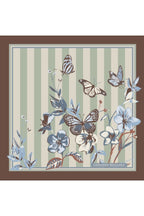 Kelebek Desenli Farklı Renklerle Tasarlanmış Mulberry Twill İpek Eşarp