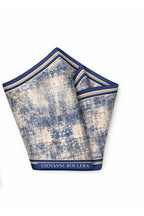 Mavi Dokulu,Çift Taraf Baskı ,Süper El Dikişi,16 mm %100 Mulberry Twill İpek Şal,Eşarp