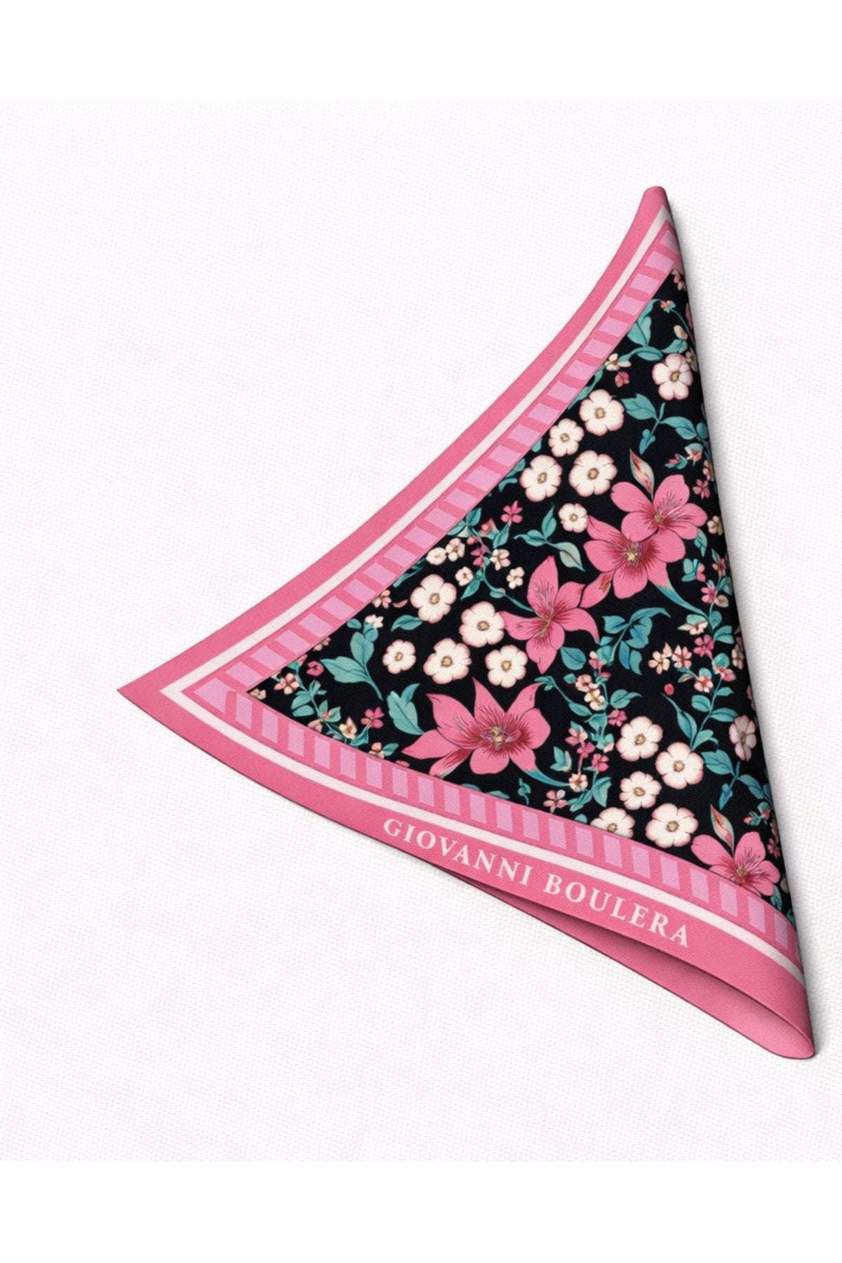 Çiçek Desenli,Çift Taraf Baskı,Süper El Dikişi,16 mm Mulberry Twill İpek Şal,Eşarp