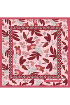 Pembe ve Kırmızı Çiçek Desenli,Çift Taraf Baskı,Süper El Dikişi,16 mm Mulberry Twill İpek Şal