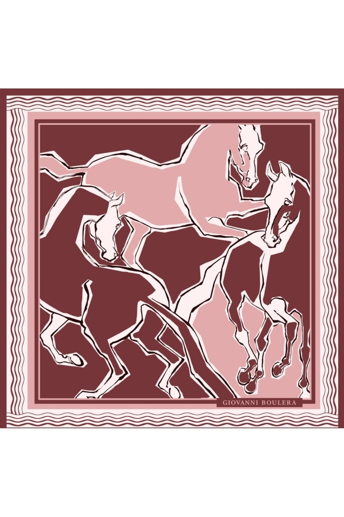 Tay Desenli Bordo,Çift Taraf Baskı ,Süper El Dikişi,16 mm %100 Mulberry Twill İpek Şal