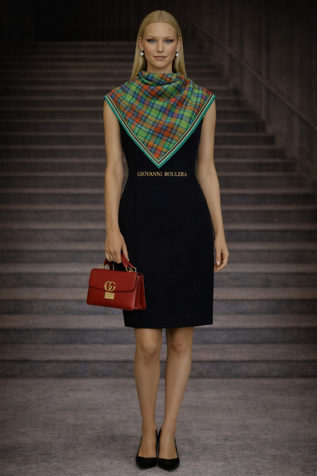 Leopard Chain Pattern, Double-Sided Print, Super Hand Rolled, 16mm Mulberry Twill Silk Scarf