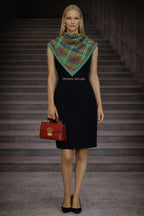 Leopard Chain Pattern, Double-Sided Print, Super Hand Rolled, 16mm Mulberry Twill Silk Scarf