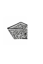 Kaplan Figürü ile Tasarlanmış Sİyah ve Beyaz Desenli Mulberry Twill İpek Eşarp Şal